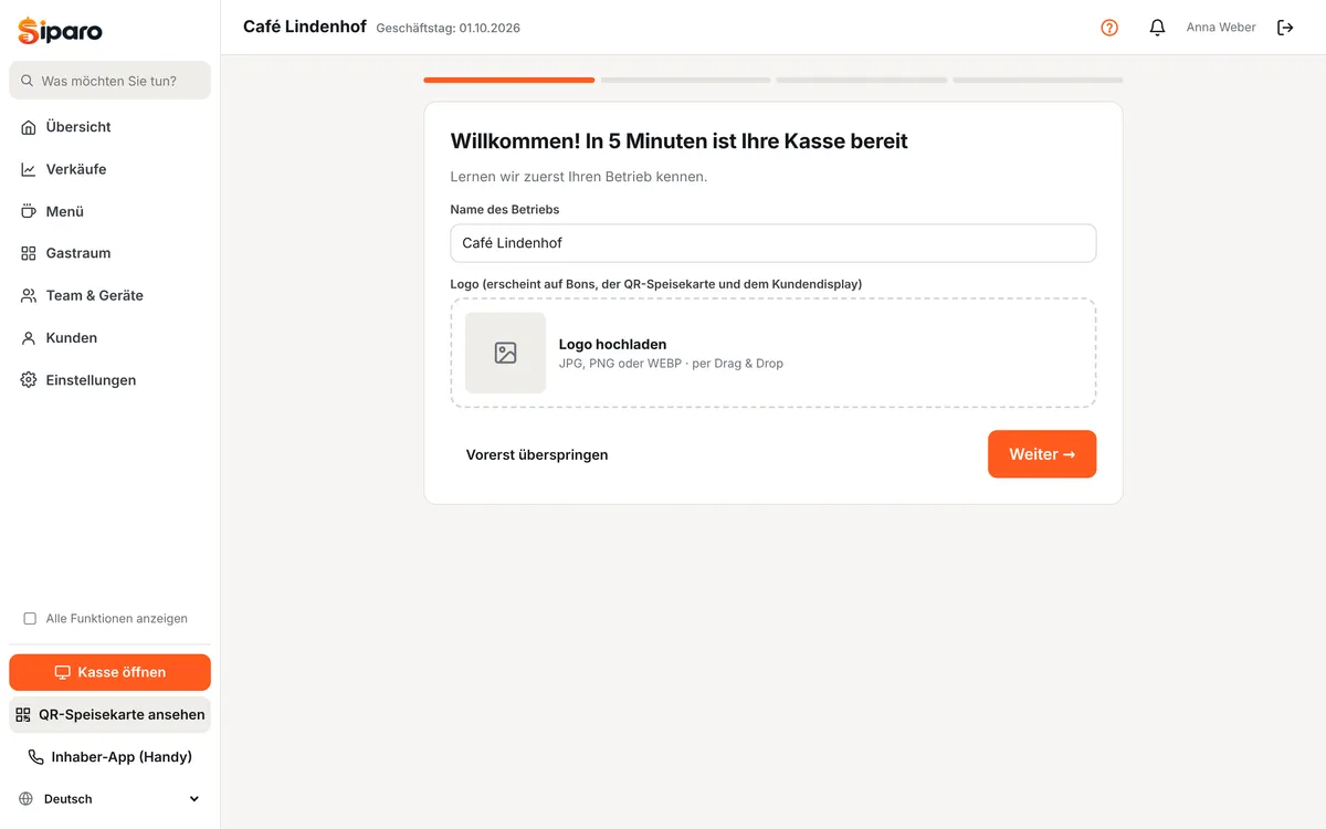 Letzter Schritt des Einrichtungsassistenten