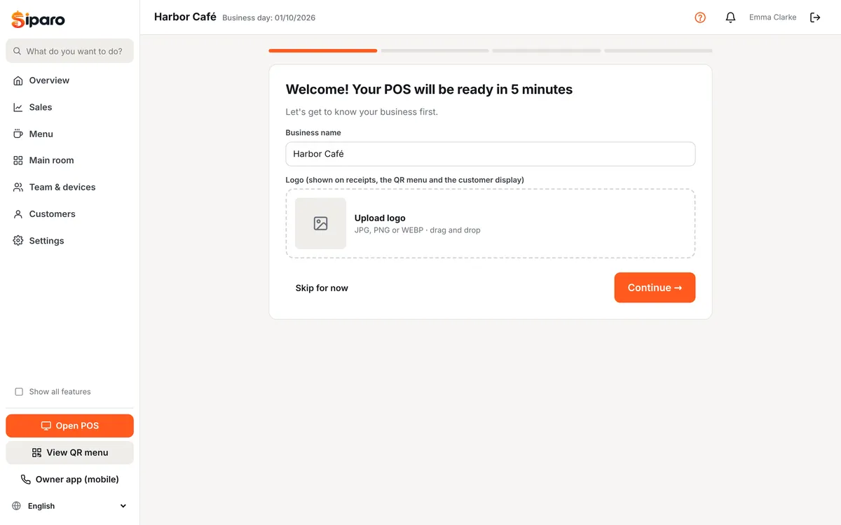 The last step of the setup wizard
